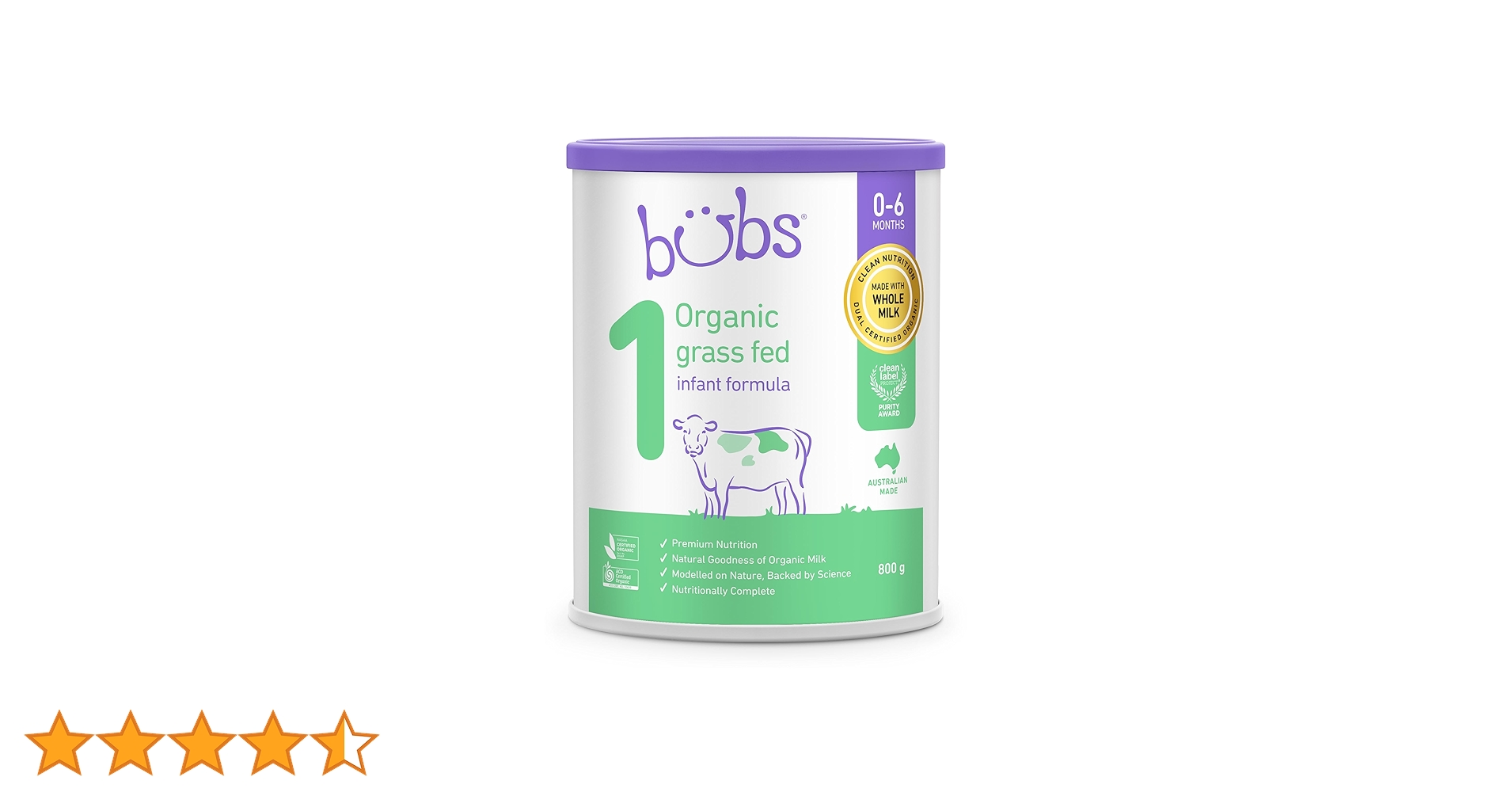 ミルク bubs Organic grass fed infant formula Bubs Organic Grass Fed Infant Formula (Stage 1) 800g